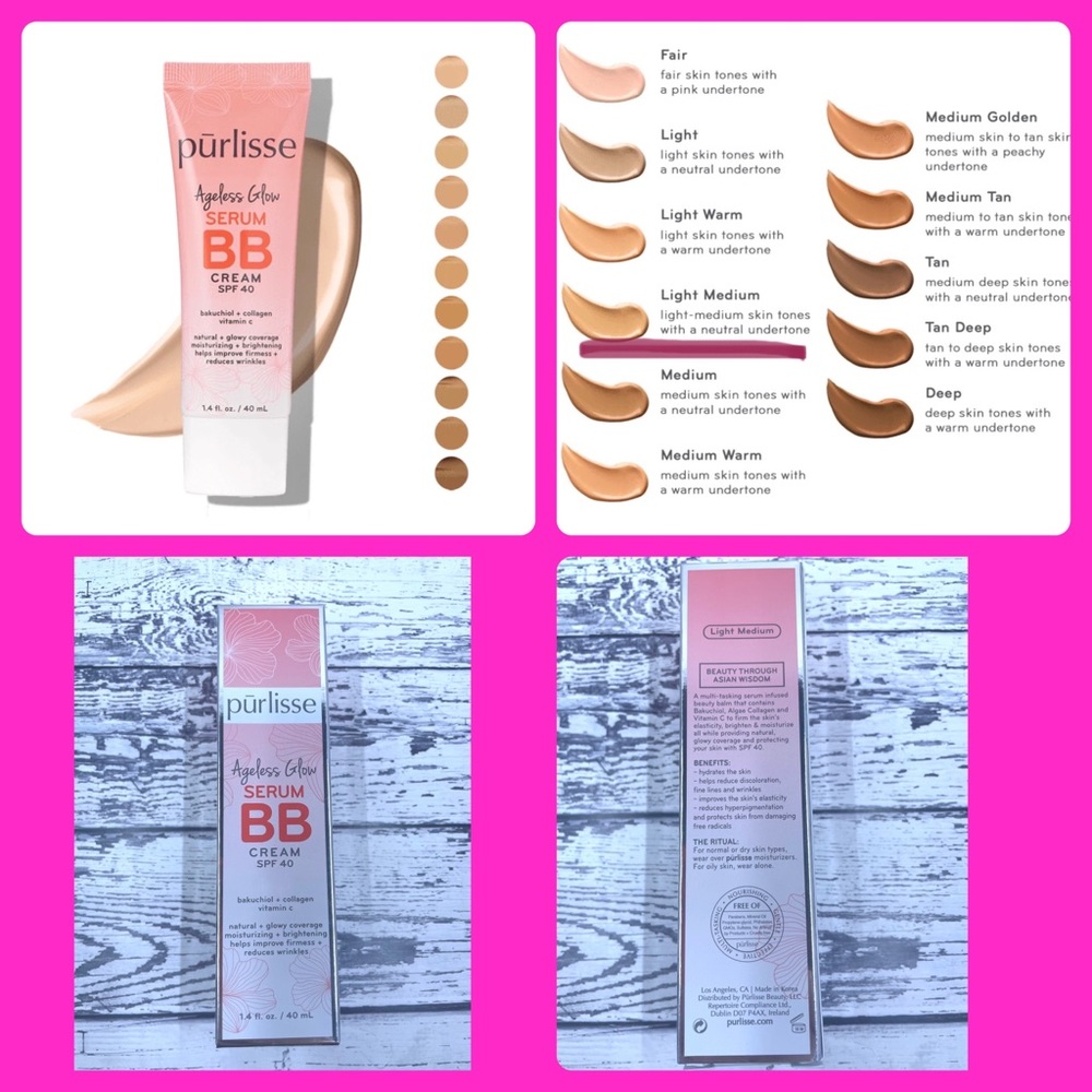 Purlisse Ageless Glow Serum BB Cream ‘Light Medium’ EXPIRED AND HE DISCOUNTED